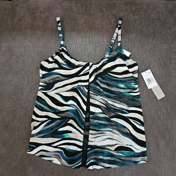 NWT Amoressa Women's Swimwear Swing Underwire Bra Mesh Inset Tankini Top Size 10 - Picture 3 of 14